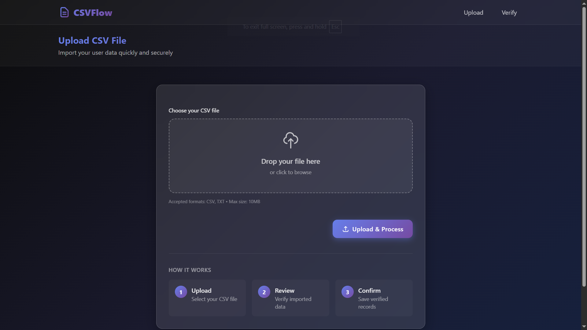 Gestion de données CSVFlow